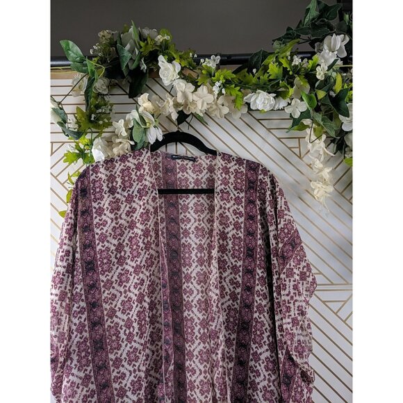 Brandy Melville Women's Boho Kimono Shawl Open Front Sheer Festival Size Small - Picture 2 of 7